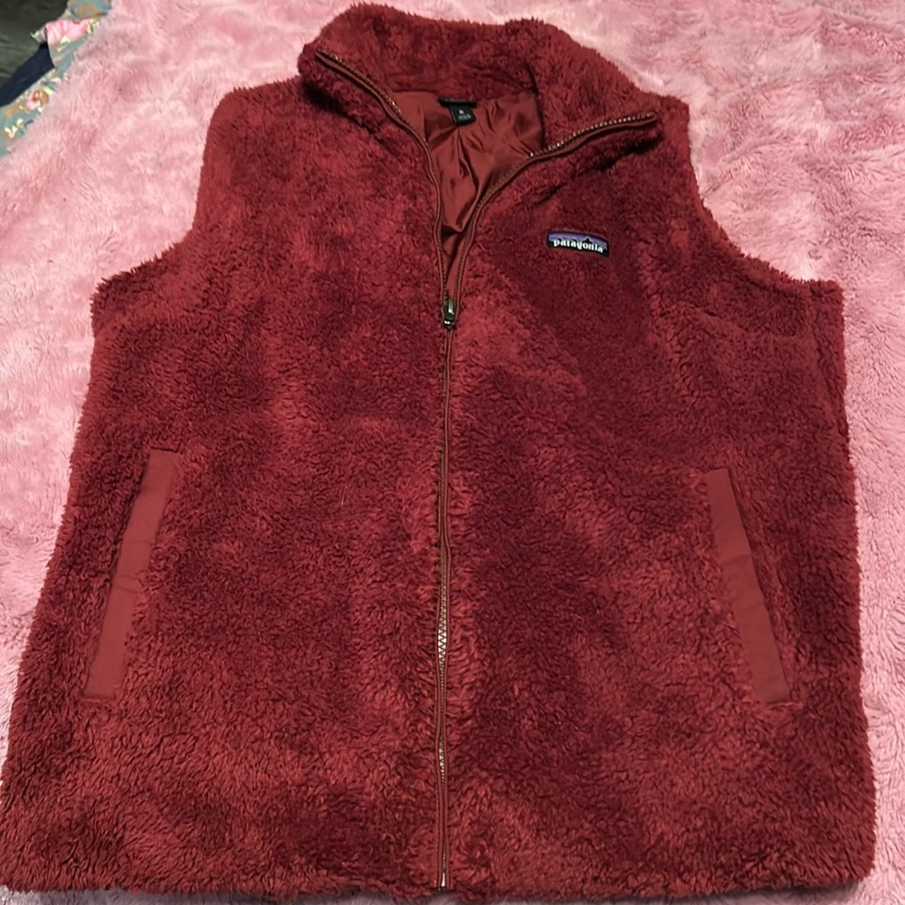 Patagonia Maroon Burgundy Sherpa Fleece Vest